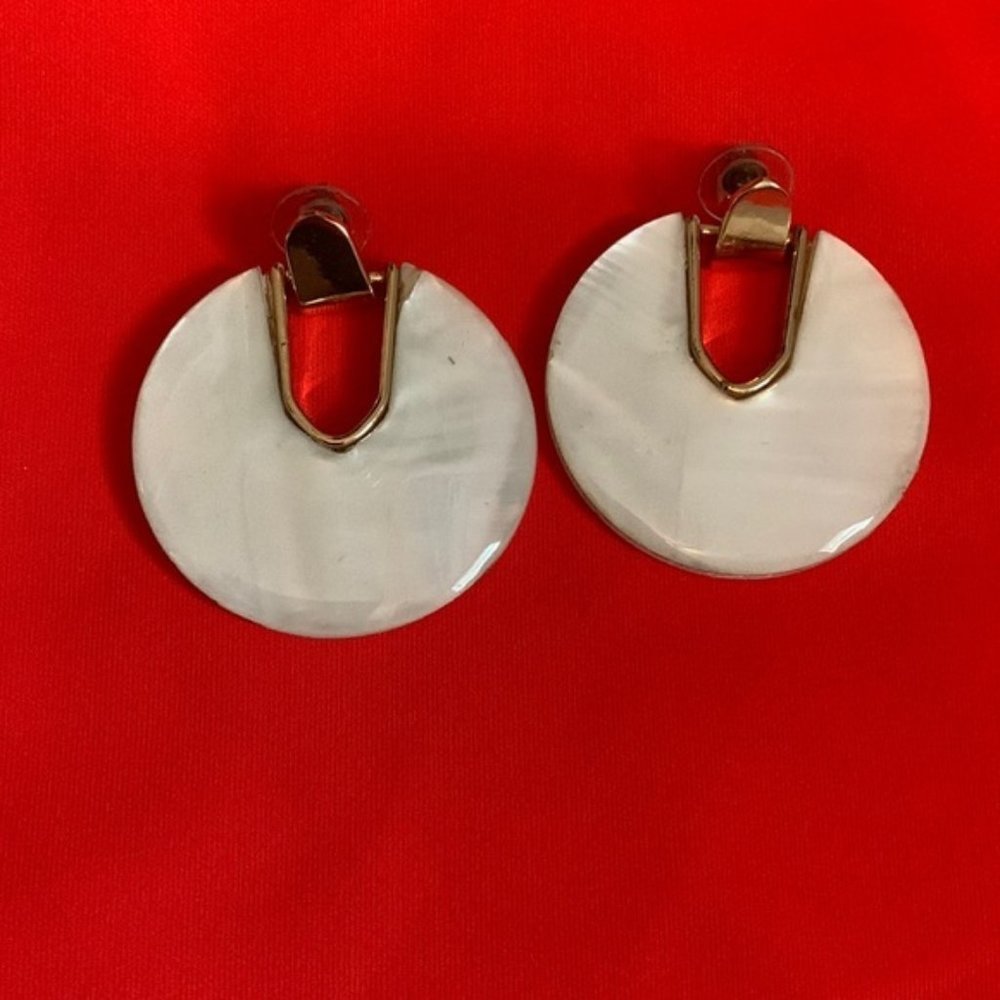 White Marble and Gold earrings